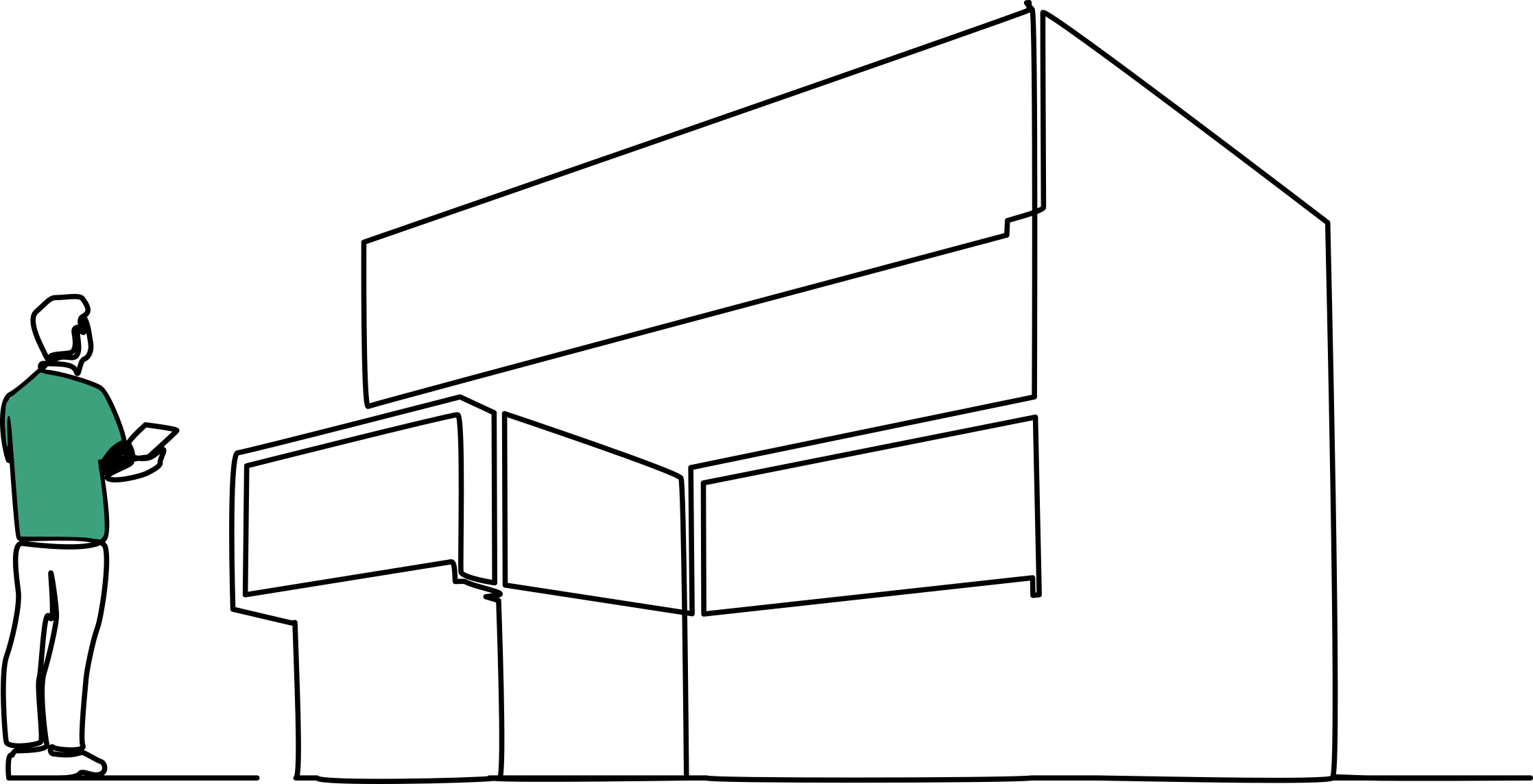 surveyor looking at building